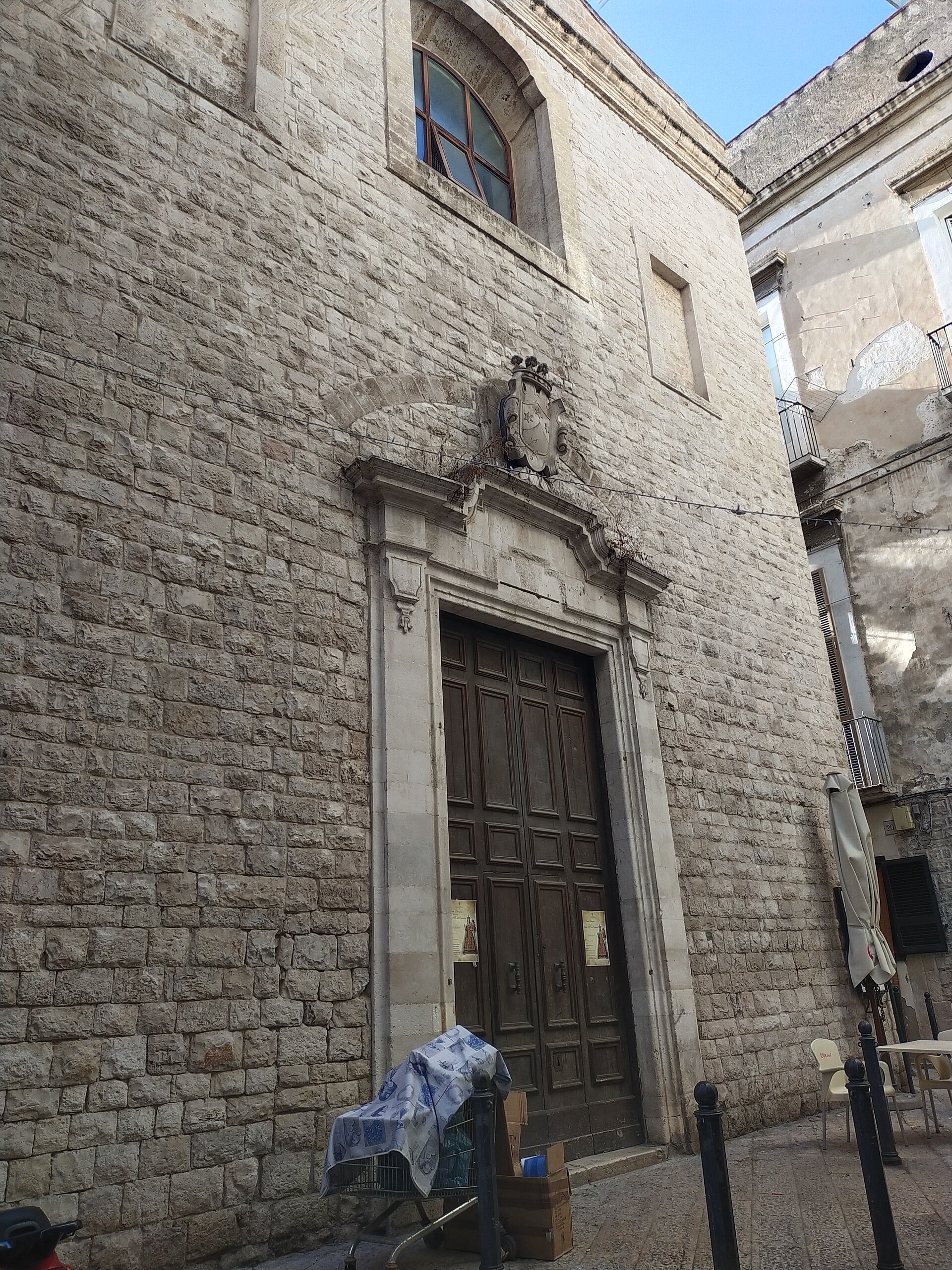 Narrow stone lanes of Bari Vecchia old town above the Adriatic