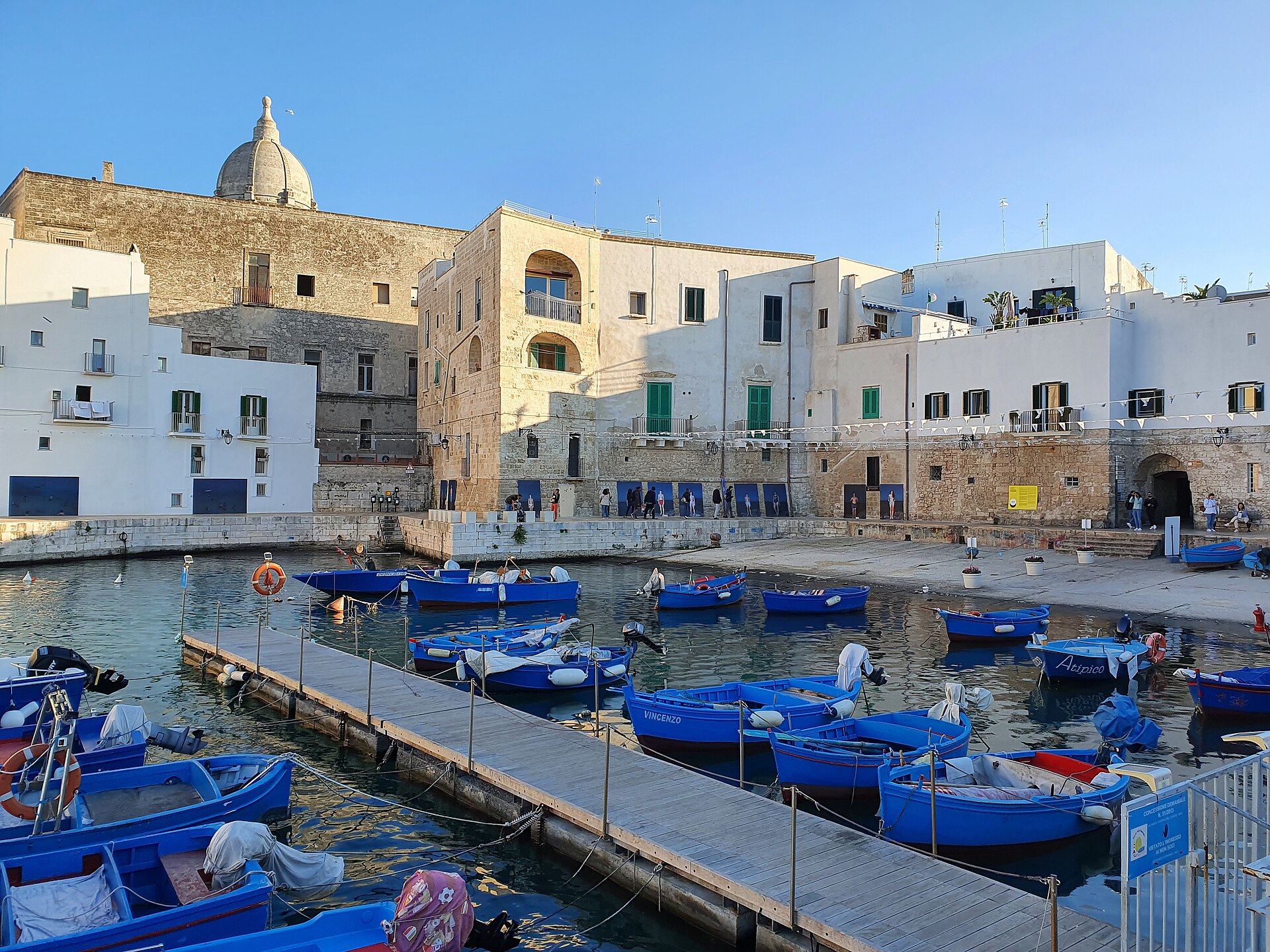 Monopoli old harbour and whitewashed old town on the Puglia coast